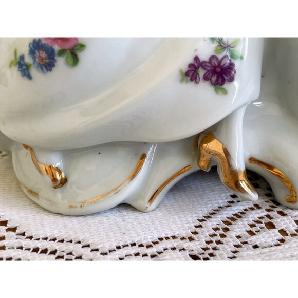 Antique 1940s Porcelain Lady Mirror Fairing/Powder.Trinket box - Picture 5 of 16